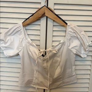 White peasant crop top
